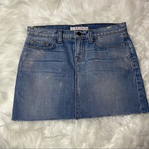 J Brand Raw Hem Denim Mini Skirt Size 25